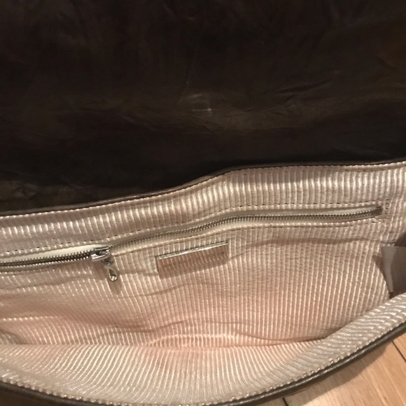 Lauren Merkin -brown leather zip trim clutch - Picture 6 of 6